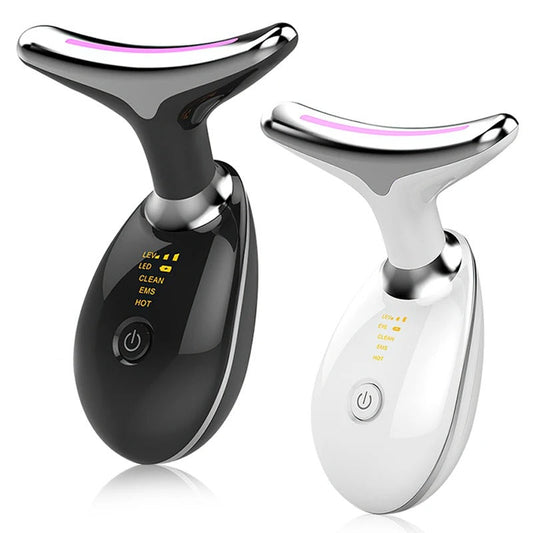 Neck Face Lifting Massager Anti Wrinkle LED Therapy Beauty Device